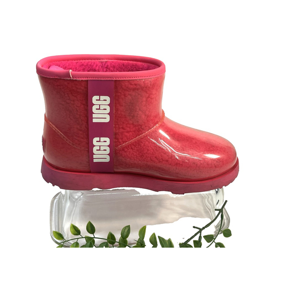 UGG Classic Clear Mini Boots Girls Size 4 Shearling Waterproof Winter Shoes - Picture 1 of 14